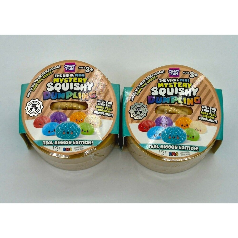 Mystery Squishy Dumpling 2 Pack Teal Ribbon Edition NEW Sealed Blind Toy